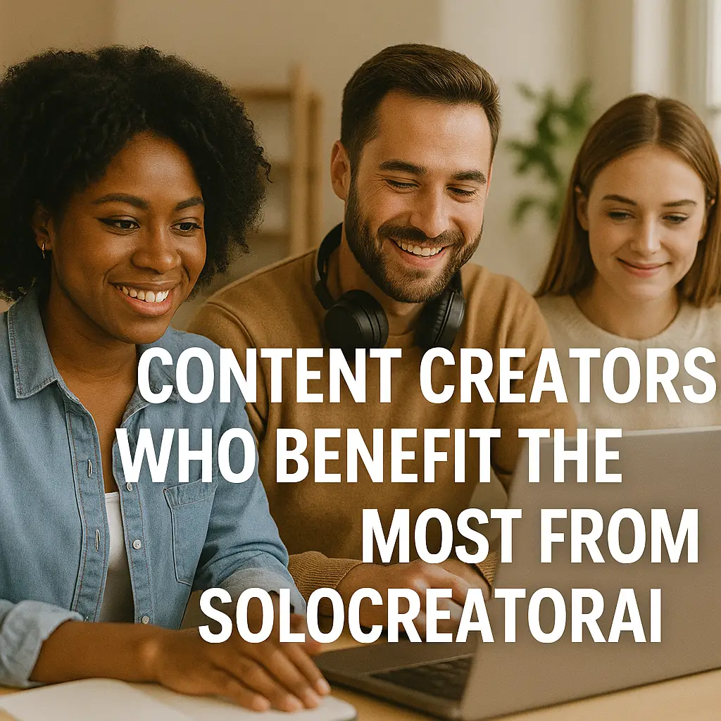 SoloCreatorAI.com - Content Creators Who Benefit The Most from SoloCreatorAI